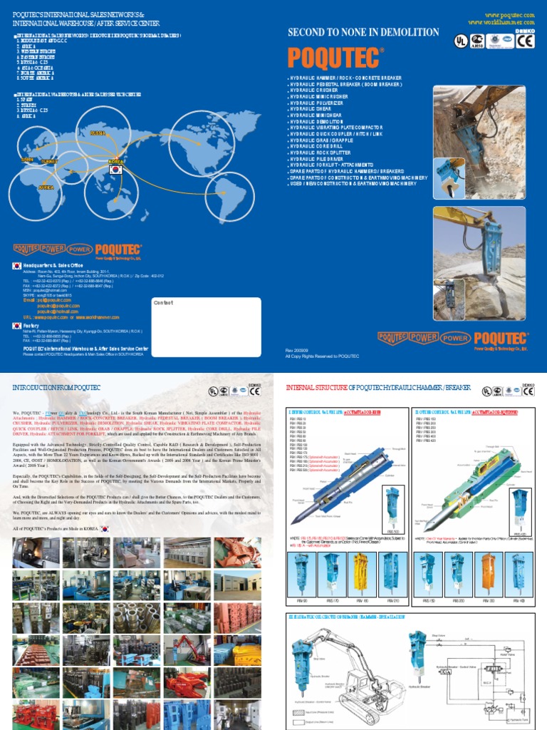 POQUTEC Hydraulic Breakers Overview | PDF | Loader (Equipment) | Tools