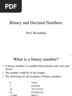 Binary and Decimal Numbers: Prof. Rosenthal