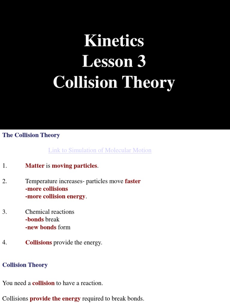 Collision Theory and Reaction Rates Explained | PDF | Reaction Rate ...