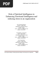 Role of Spiritual Intelligence in Enhancing Emotional Intelligence and Reducing Stress in An Organization