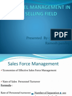 Personnel Management in The Selling Field