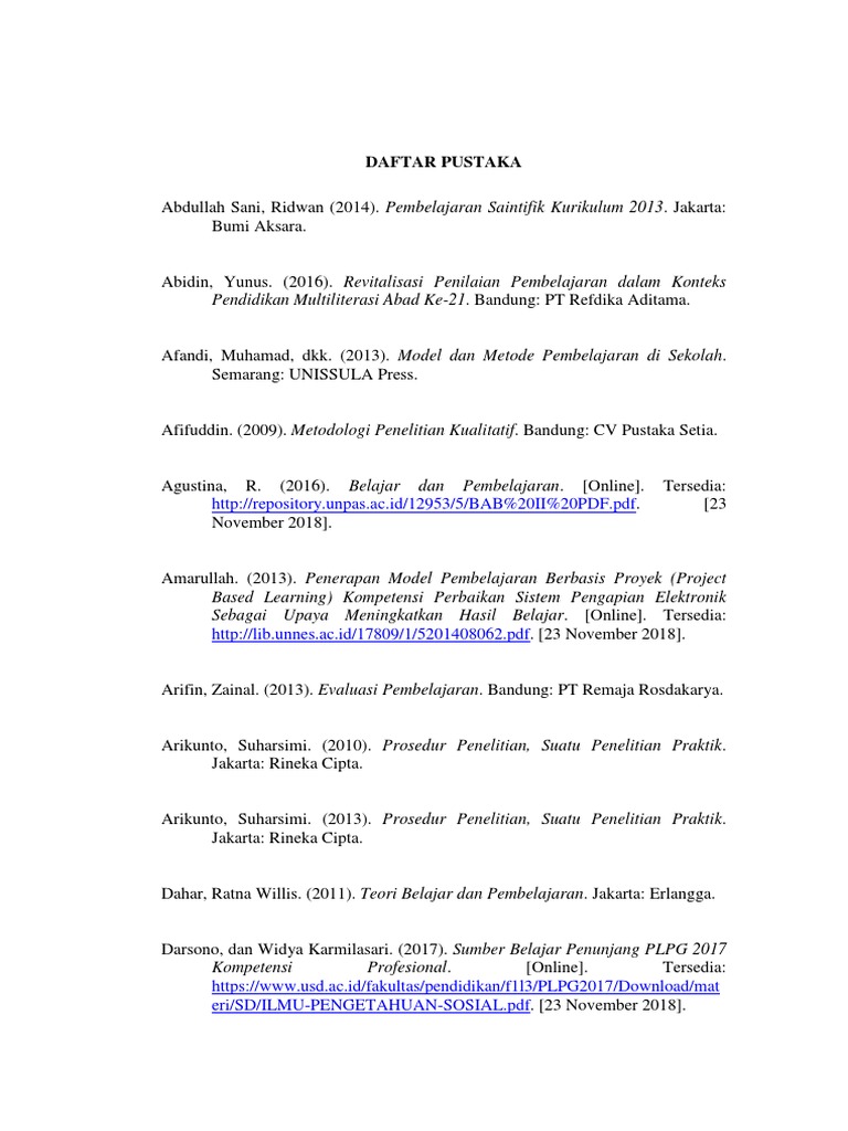 Daftar Pustaka Pendidikan dan Pembelajaran | PDF | Seni | Komputer