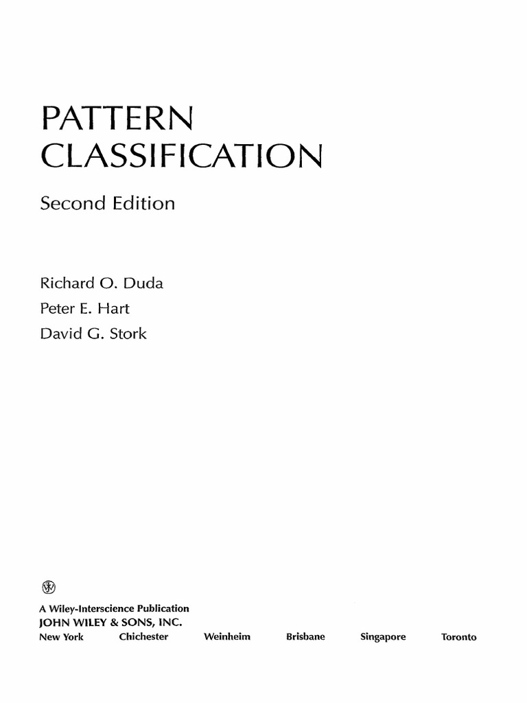 Pattern Classification: Second Edition | PDF | Artificial Neural ...
