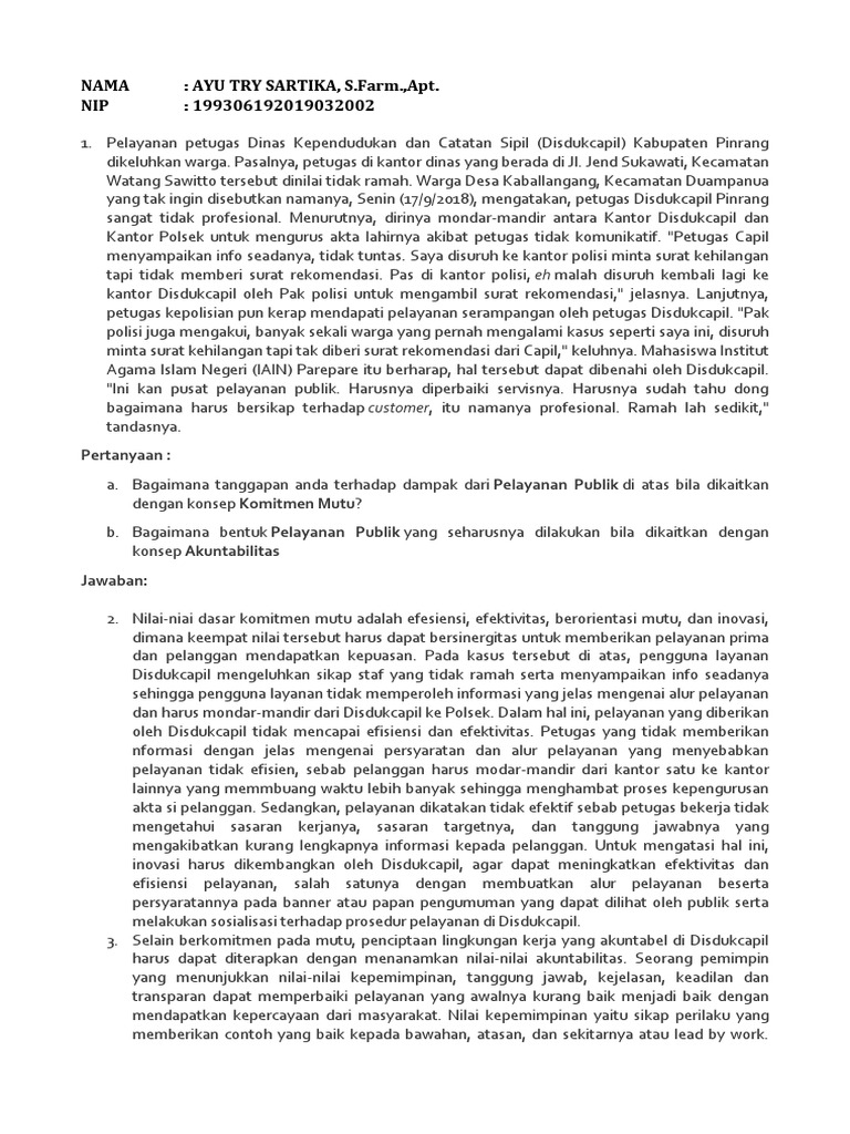 Contoh Soal Ujian Essay Prajabatan Cpns
