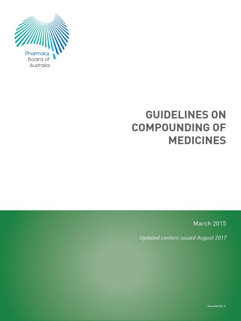 Pharmacy Board Guidelines Guidelines On Compounding Of Medicines