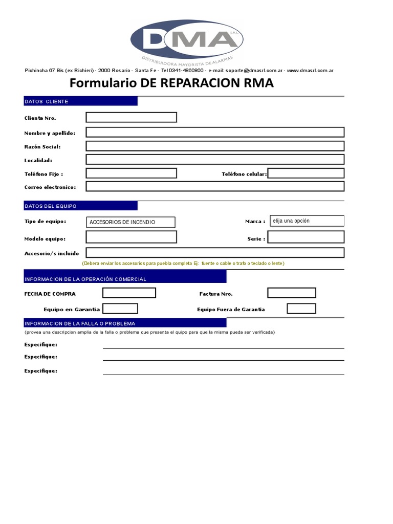 Formulario RMA y Procedimientos de Devolución | PDF | Circuito cerrado ...