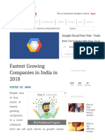 Fastest Growing Companies in India in 2018
