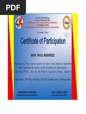 Certificate of Participation