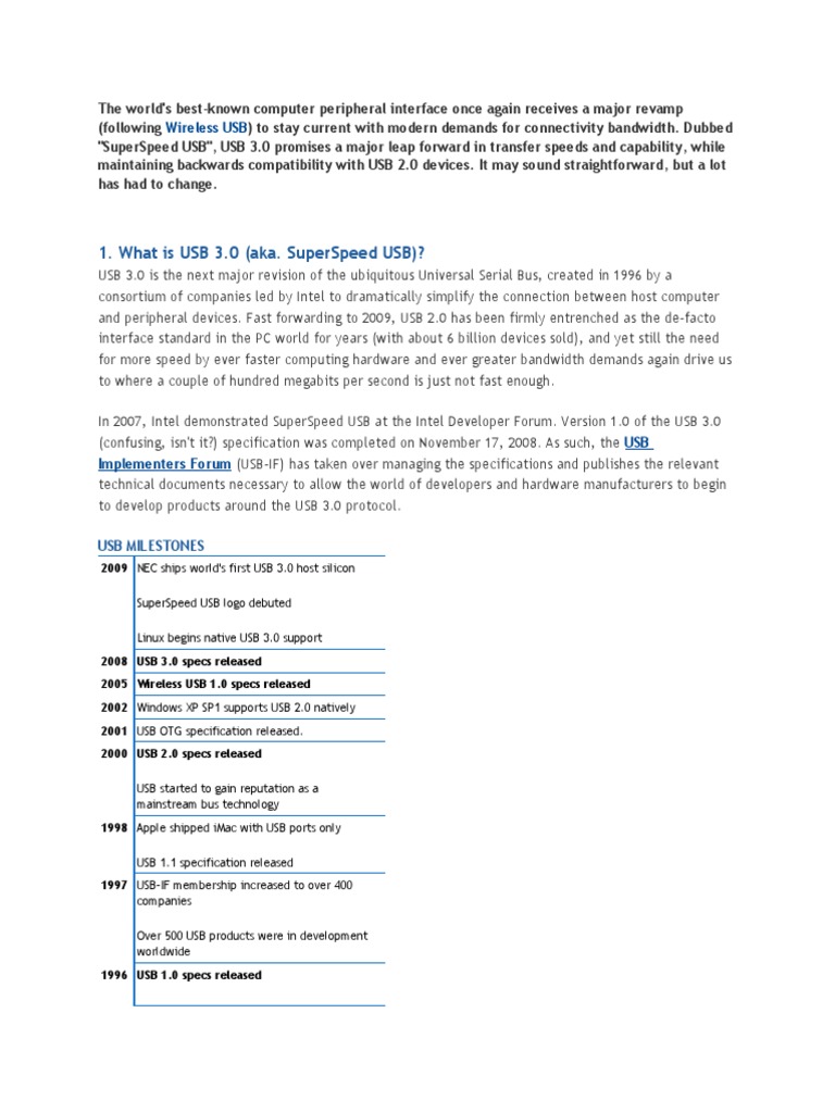 Understanding USB 3.0: SuperSpeed Explained | PDF | Usb | Computing