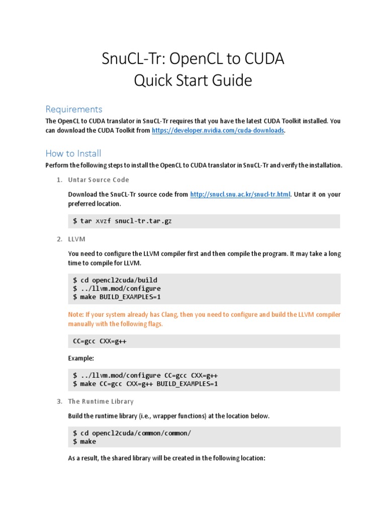 OpenCL to CUDA Translator Guide | PDF | Runtime System | Source Code