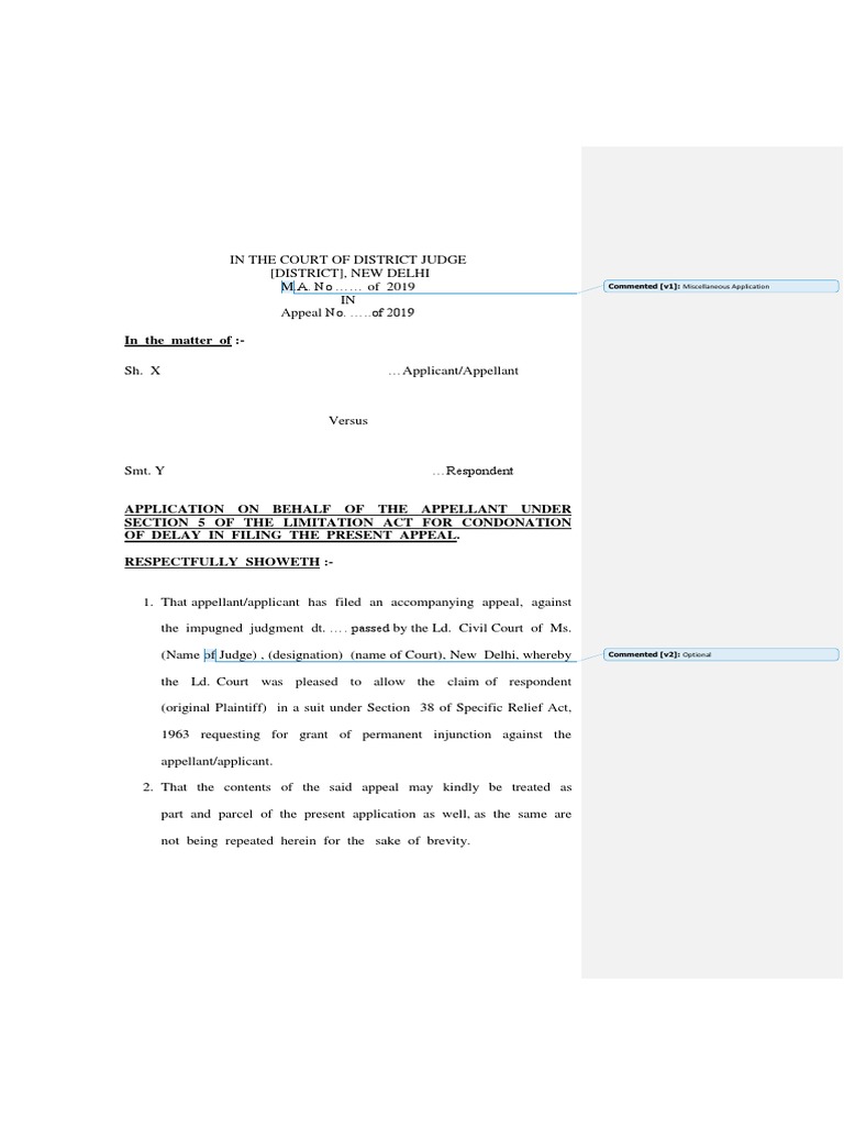 DPC 7. Application For Condonation of Delay Section 5ILA PDF