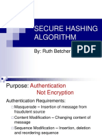 Secure Hashing Algorithm: By: Ruth Betcher