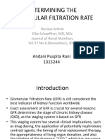 Determining The Glomerular Filtration Rate: Andani Puspita Rani 1315244
