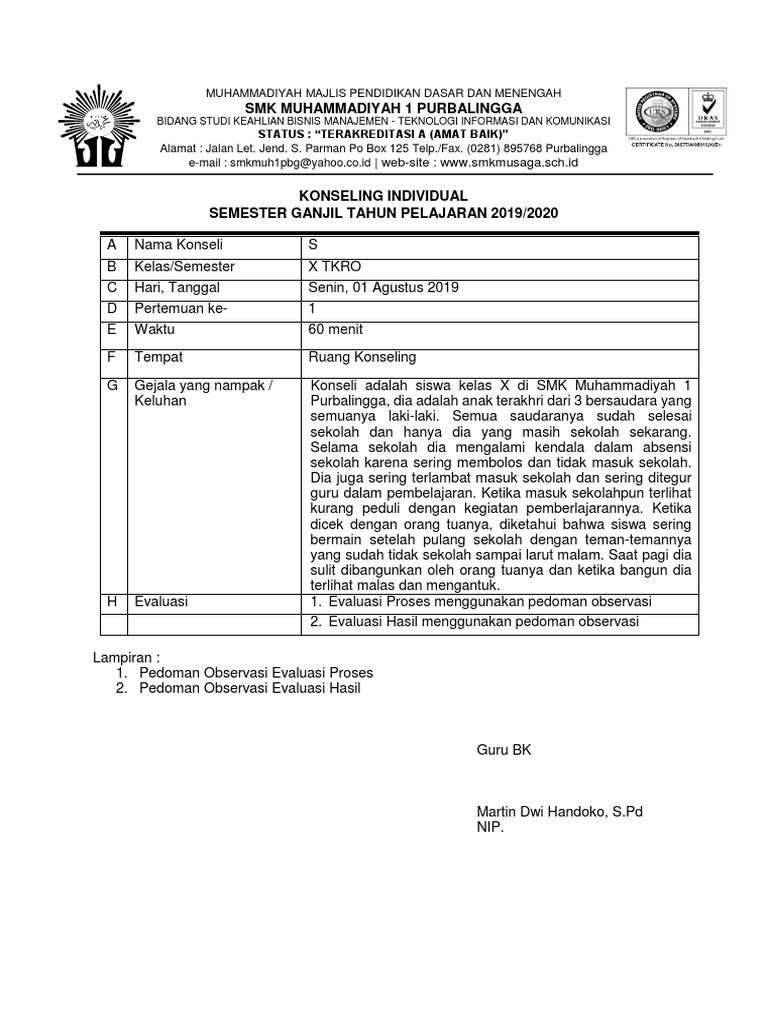 Angket Evaluasi Layanan Konseling Individu