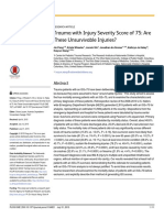 Trauma With Injury Severity Score of 75: Are These Unsurvivable Injuries?