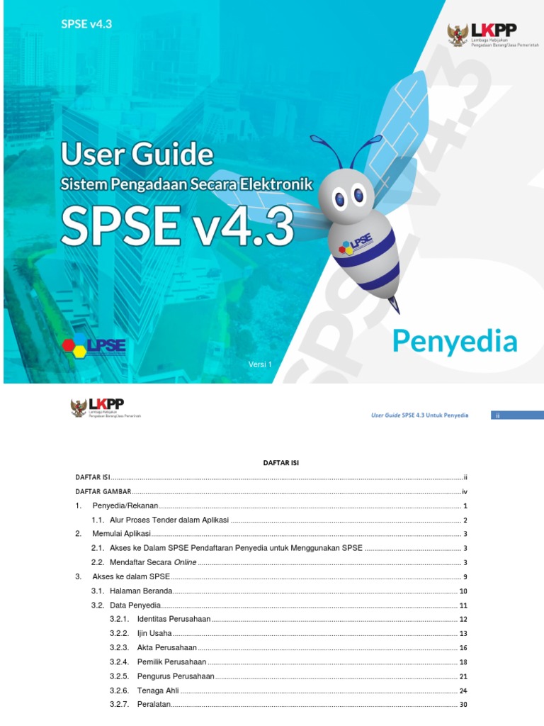 User Guide SPSE v4.3 User Penyedia Versi 1 PDF | PDF