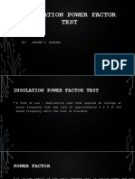 Notes On Insulation Power Factor Test