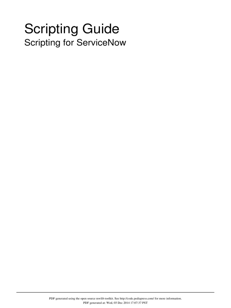 ServiceNow Glide Scripting Guide | PDF | Parameter (Computer ...