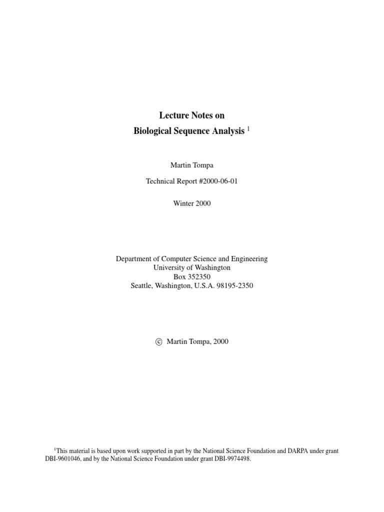 Biological Sequence Analysis Overview | PDF | Translation (Biology ...