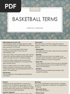 Basketball Terms