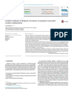 Cochlear Implants in Belgium Prevalence 2016 European Annals of Otorhinola