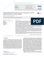 Hearing Related Quality of Life Outcomes For 2016 European Annals of Otorhi