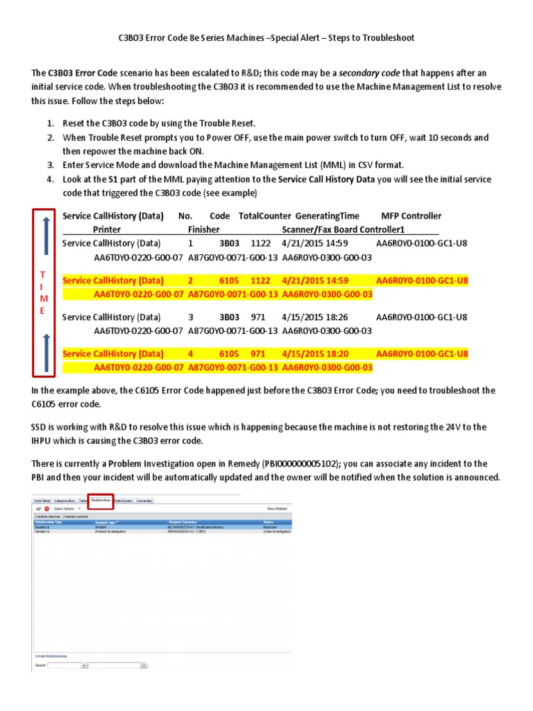 C3B03 Error Code Troubleshooting | PDF