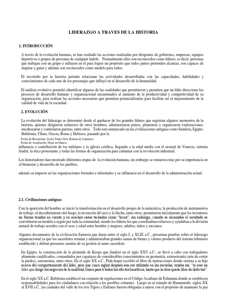 Liderazgo A Traves de La Historia | PDF | Revolución industrial | Liderazgo