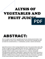 Analysis of Vegetables and Fruit Juices