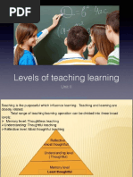 Levels of Teaching Learning