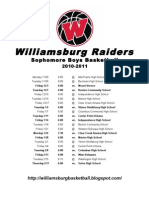 Williamsburg Soph Schedule 10-11