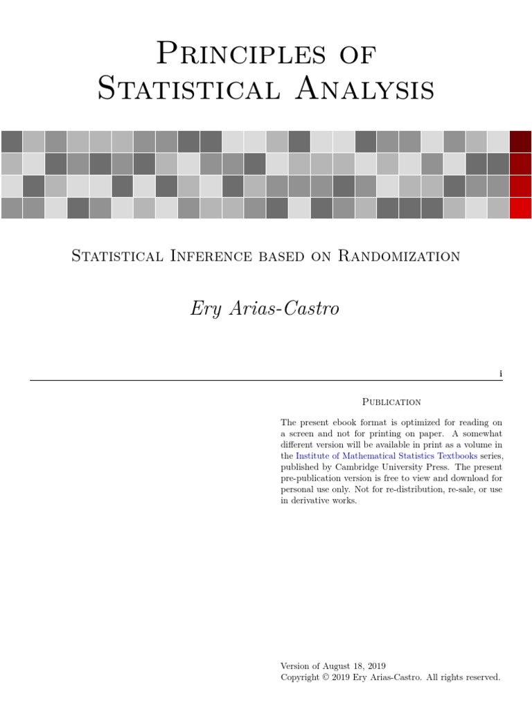 Principles Of Statistical Analysis V1 Pdf Set Mathematics Probability Distribution
