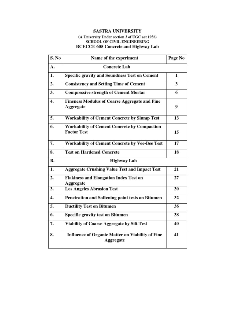 Concrete and Highway Lab Experiments | PDF | Construction Aggregate ...