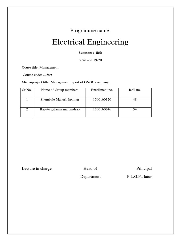 Electrical Engineering: Programme Name | PDF | Information | Engineering
