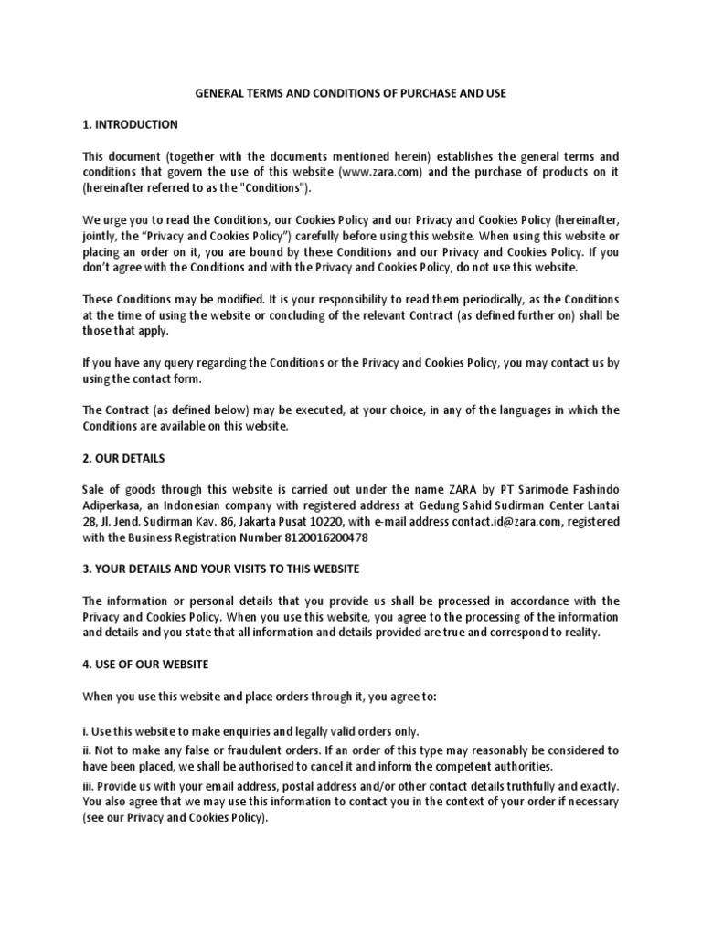 Zara Indonesia Purchase Terms and Policies | PDF | Credit Card | Point ...