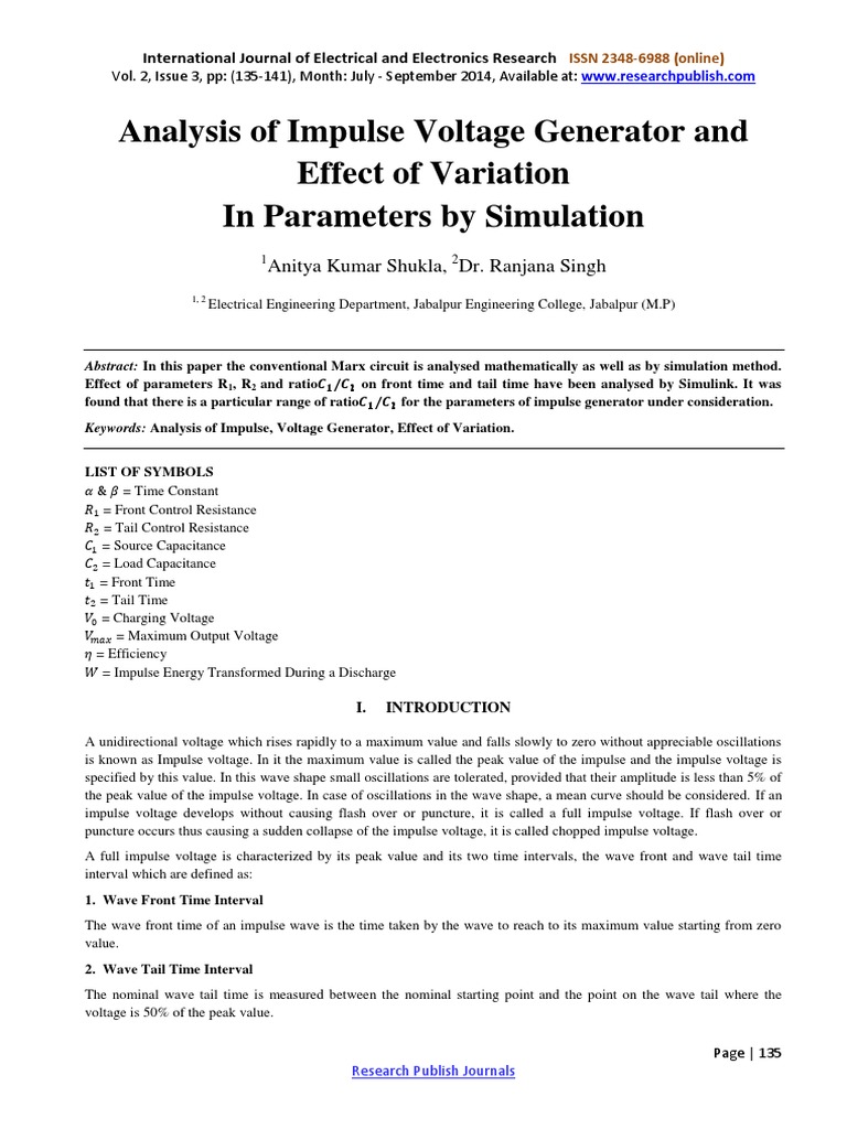 Analysis of Impulse Voltage Generator-543 PDF | PDF | Capacitance ...