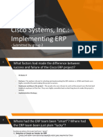 Cisco Systems, Inc.: Implementing ERP: - Submitted by Group 2