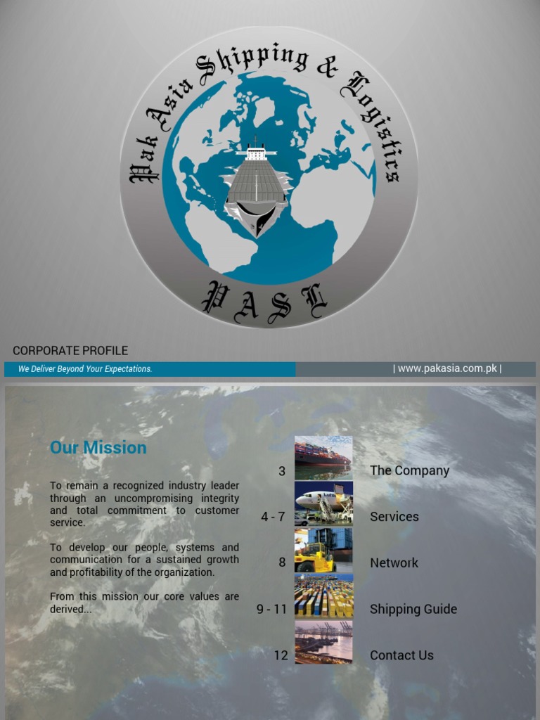 Pak Asia Shipping & Logistics Overview | PDF | Services (Economics ...