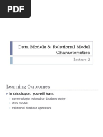 Data Models & Relational Model Characteristics