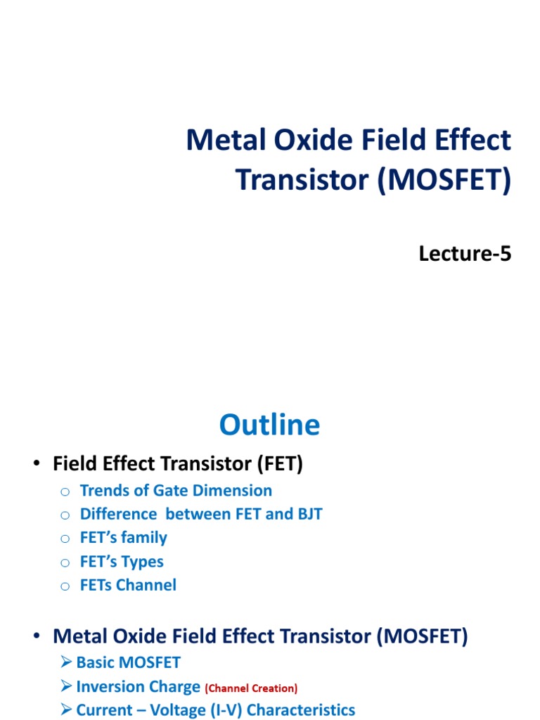 MOSFET Fundamentals and Characteristics | PDF | Field Effect Transistor ...