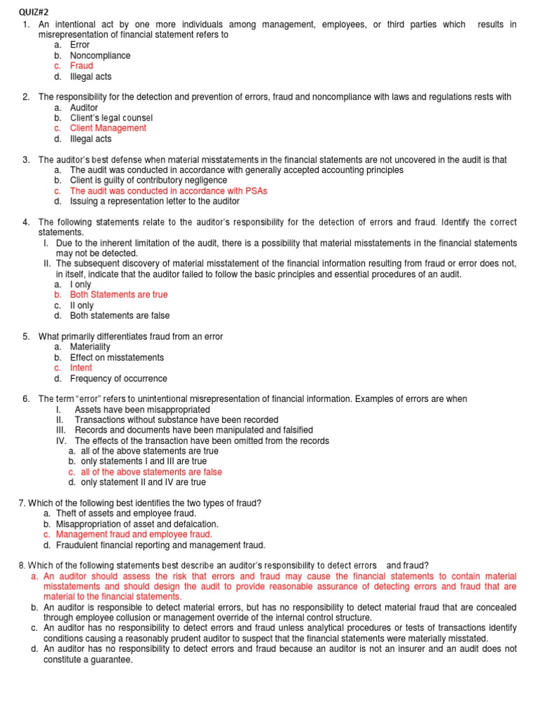 Fraud and Error Detection in Audits | PDF | Audit | Business