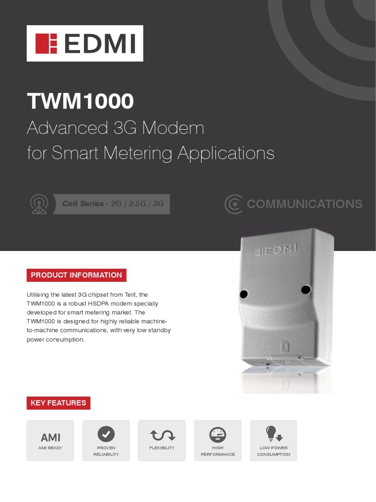 TWM1000: Advanced 3G Modem for Smart Meters | PDF | Technology ...