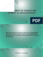 Management of Change and Diversity in Organizations