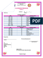 Classroom Program Grade VI: Morning Session