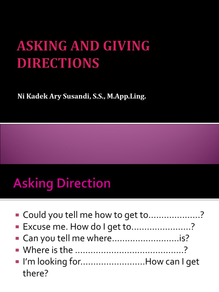 Asking and Giving Directions Guide | PDF | Home & Garden | Art