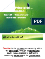 General Principles of Taxation: Tax 421 - Transfer and Businesstaxation