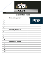 AP Club Registration Form