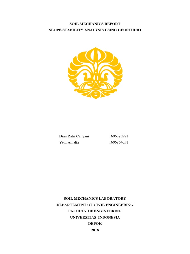 Slope Stability Using Geostudio Report Pdf Materials Science