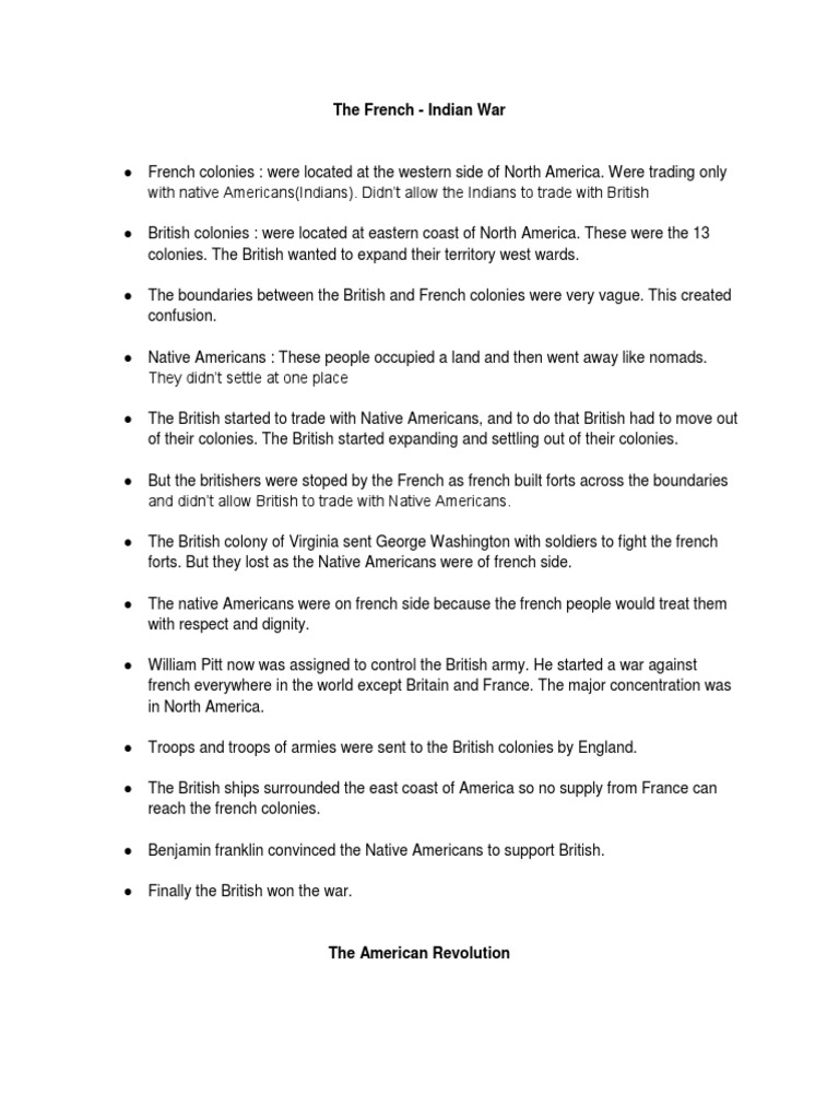 The French Indian War PDF History