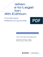 LAWS1012 Condensed Australian Guide To Legal Citation 2018 Pages